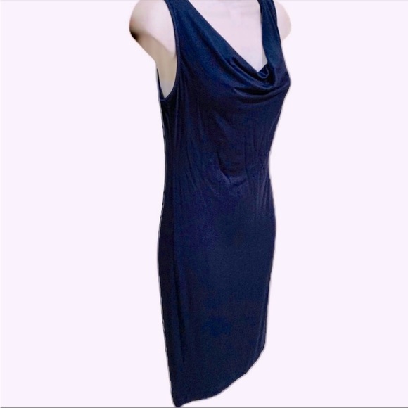 FIG safari midi sleeveless cowl neck blue dress XS - Picture 2 of 7